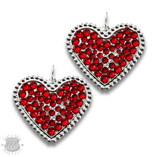 Sparkling rhinestone filled heart earring