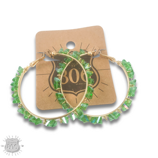 Crystal chip hoop earring