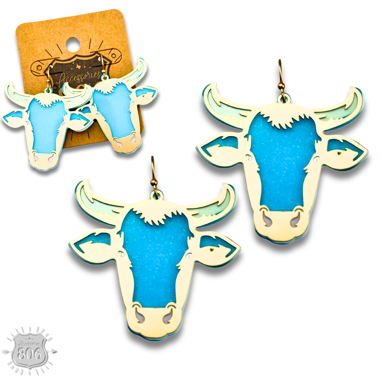 Acrylic steer head earring, last call