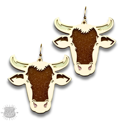 Acrylic steer head earring, last call
