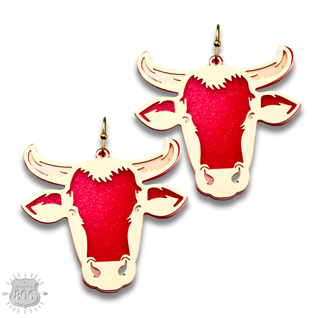Acrylic steer head earring, last call