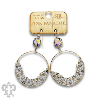 Seed bead cluster earring with Austrian crystal