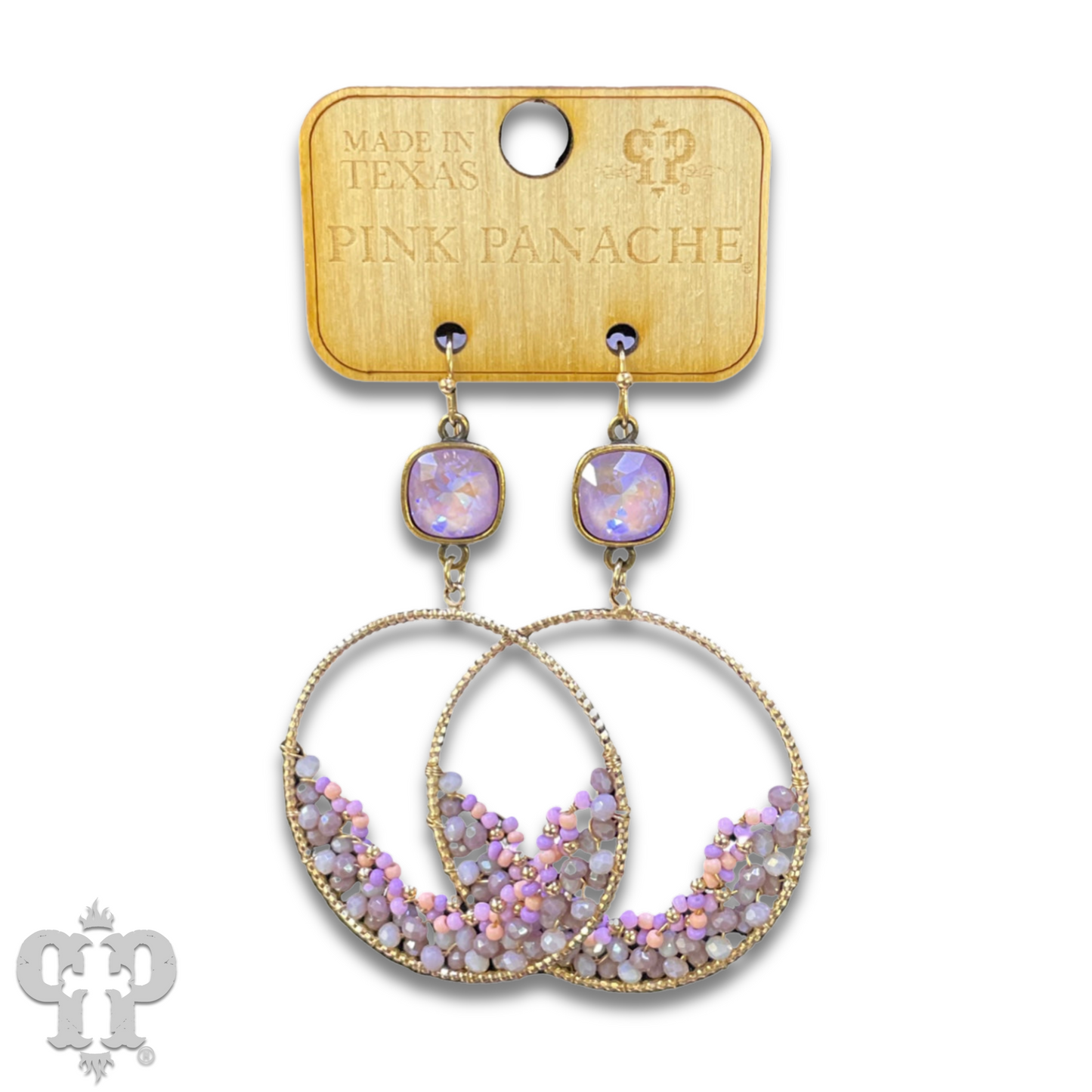 Seed bead cluster earring with Austrian crystal