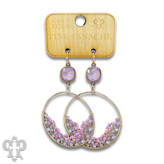 Seed bead cluster earring with Austrian crystal