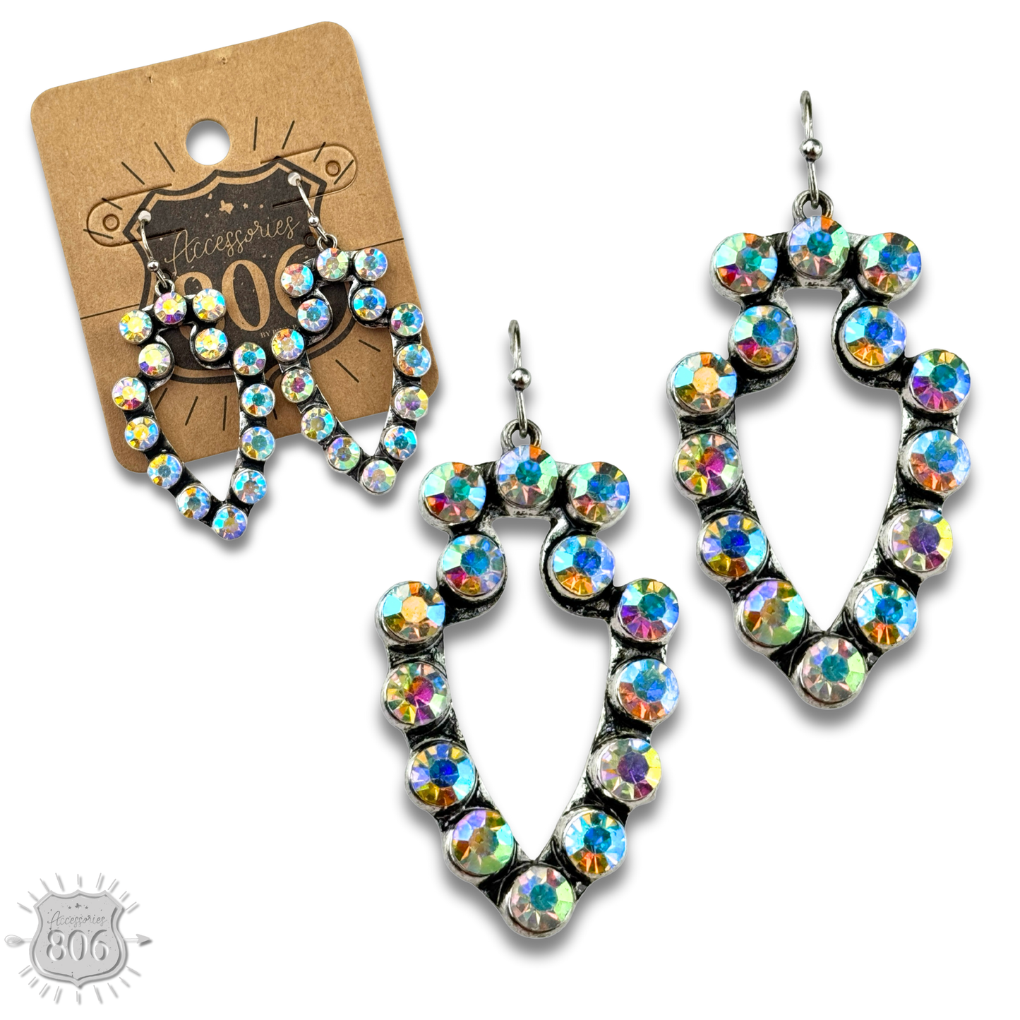 Rhinestone arrowhead earring