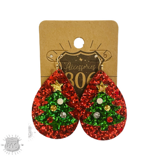 Christmas sequin teardrop earring
