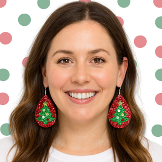 Christmas sequin teardrop earring