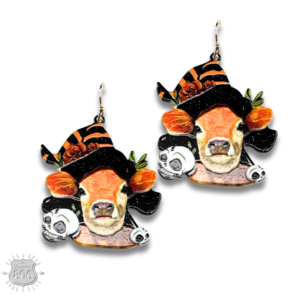 Halloween cow earring