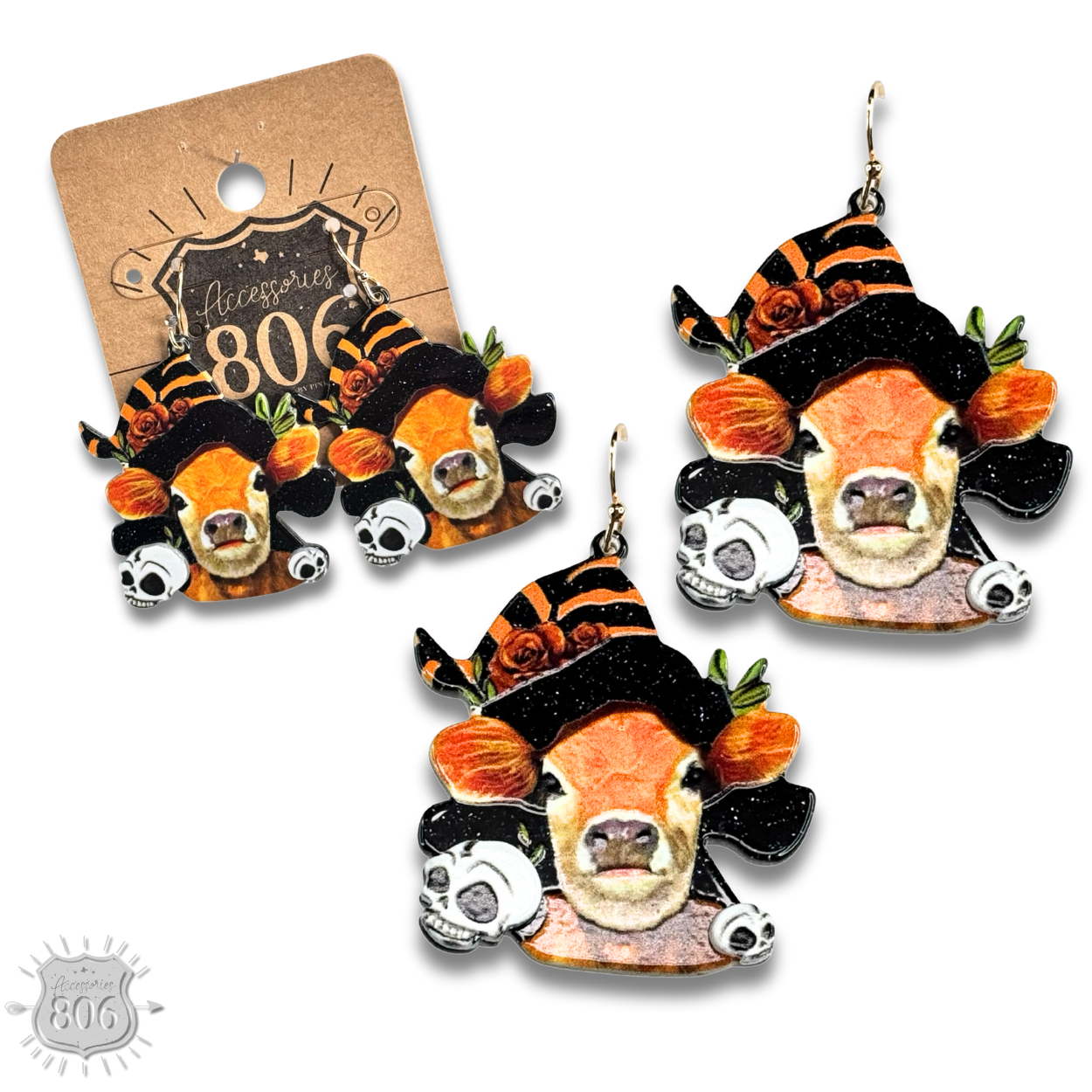 Halloween cow earring