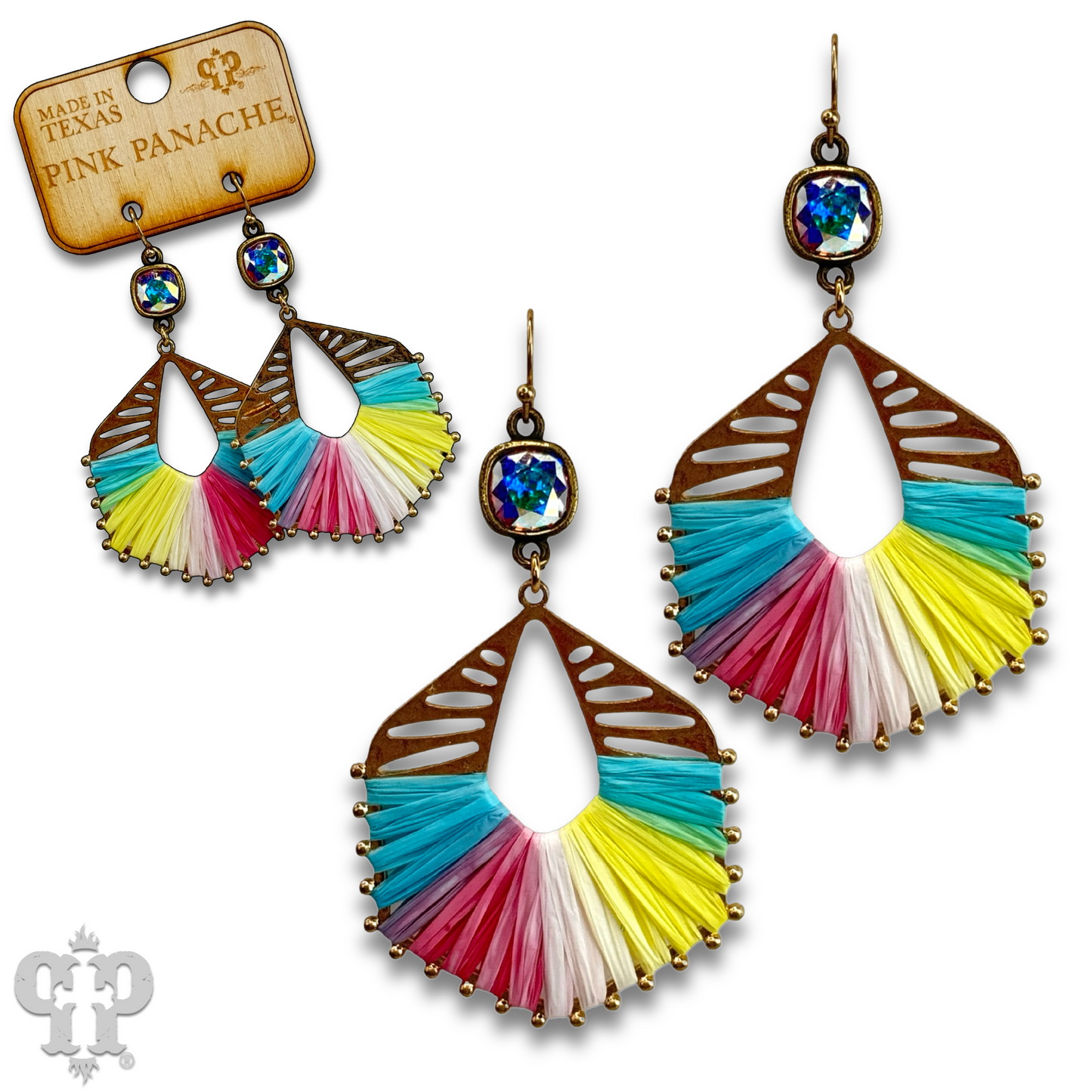 Hexagon shape earring with Austrian crystal