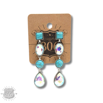 Rhinestone drop earring