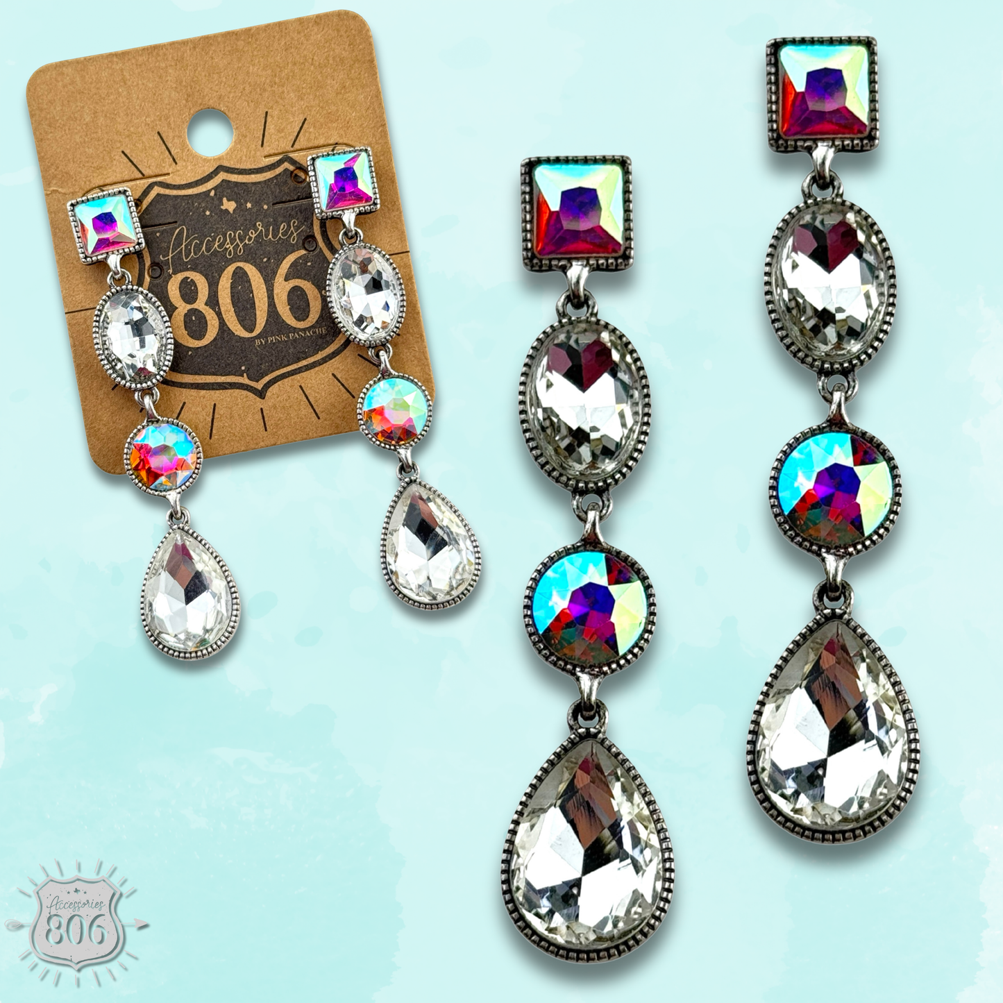 Rhinestone drop earring