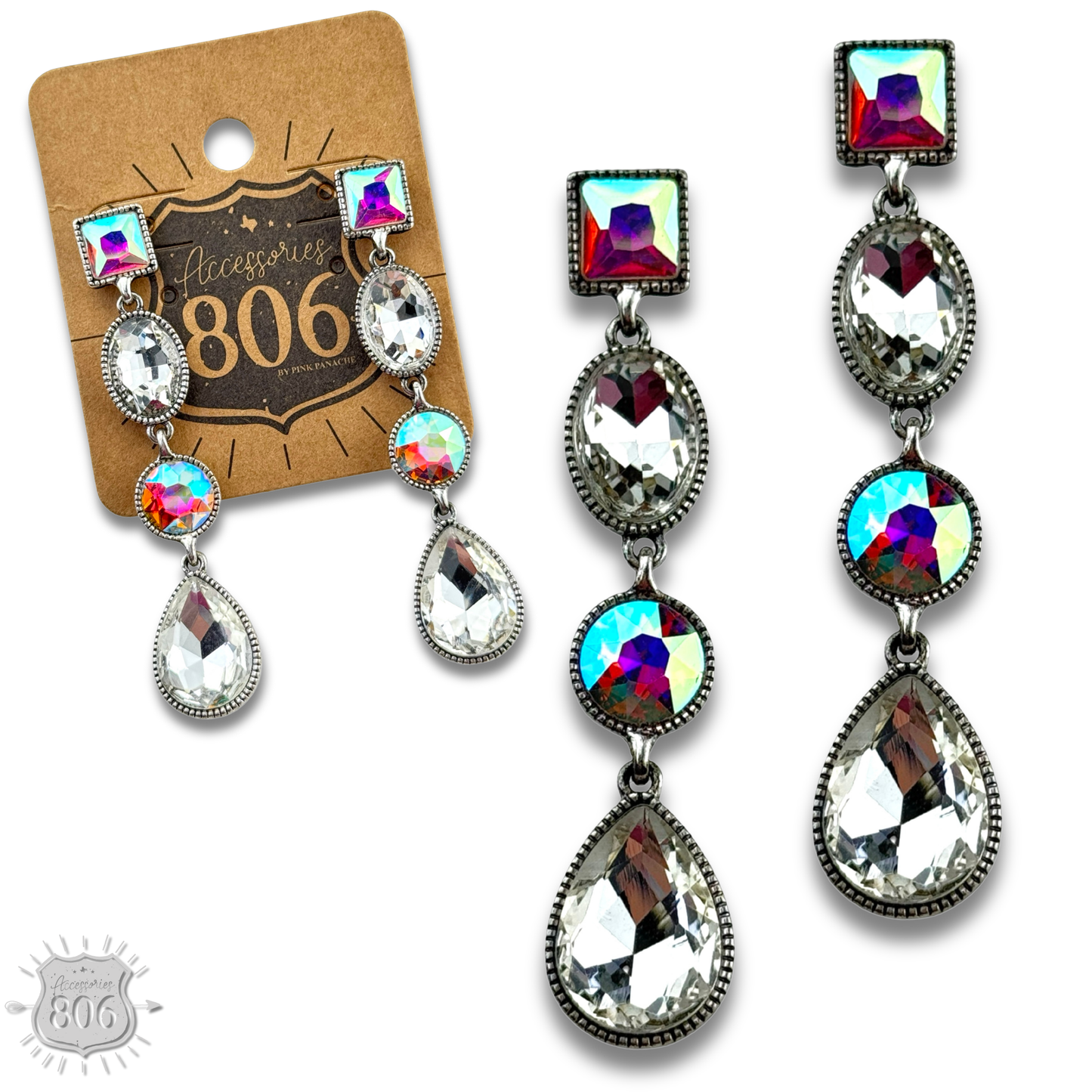 Rhinestone drop earring