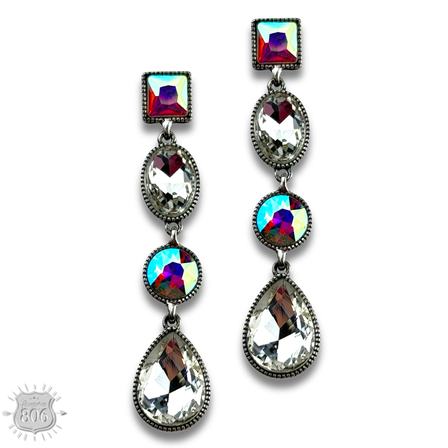 Rhinestone drop earring
