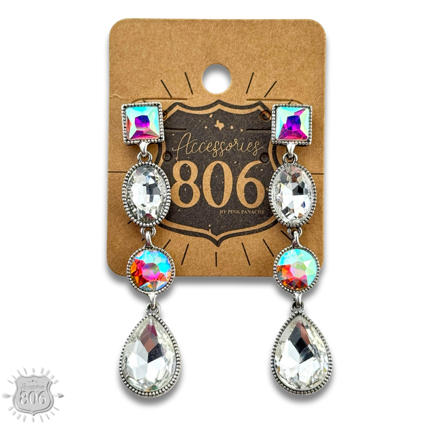 Rhinestone drop earring