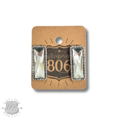 Rectangle rhinestone earring