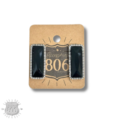 Rectangle rhinestone earring