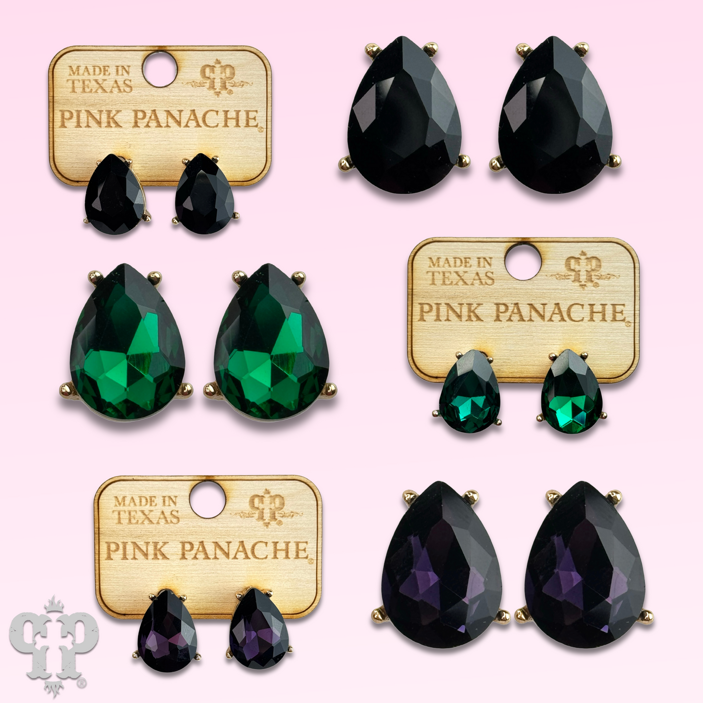 Rhinestone teardrop post earring