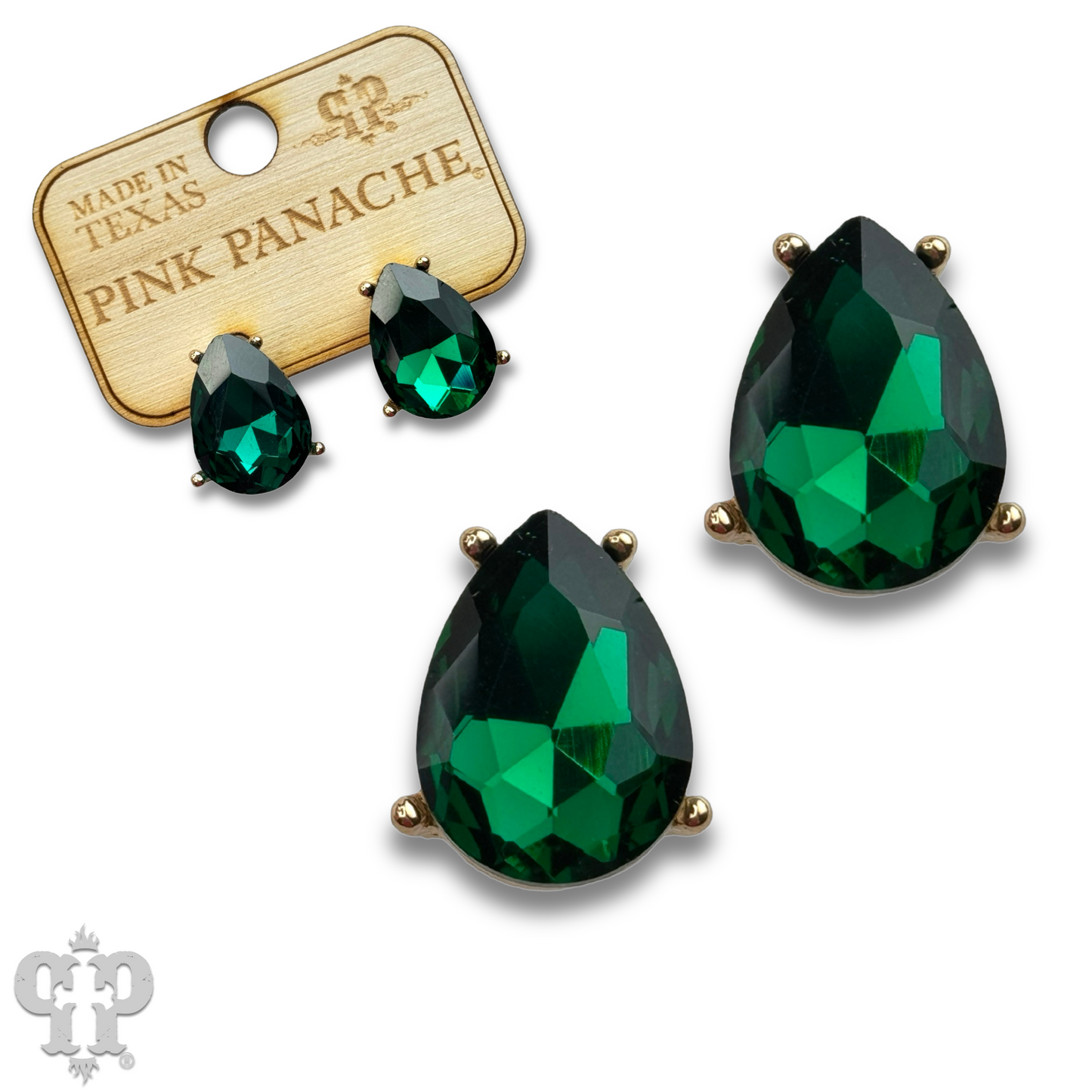 Rhinestone teardrop post earring