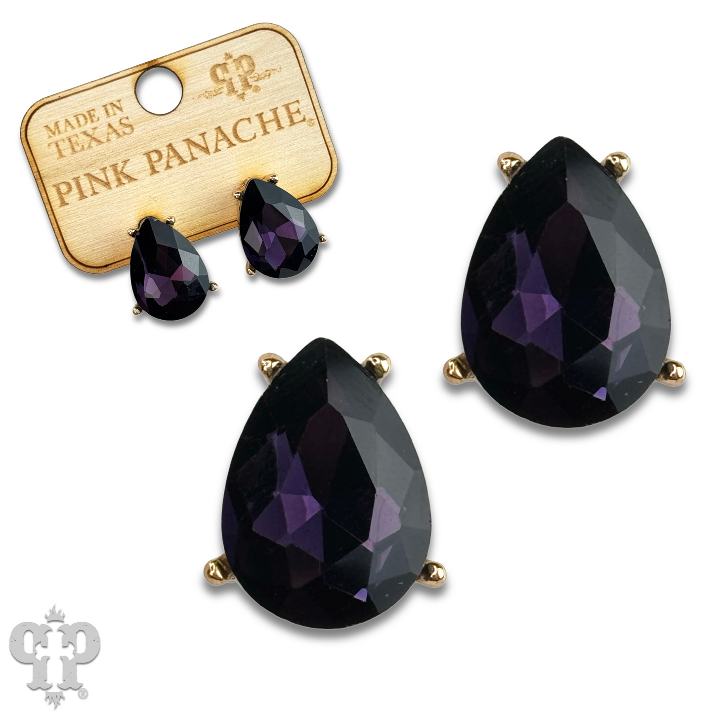 Rhinestone teardrop post earring