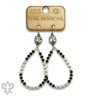 Mixed color saucer bead teardrop earring with Austrian crystal