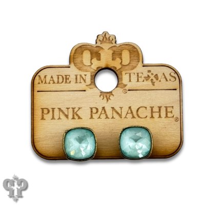 Austrian square crystal post earring, 10mm