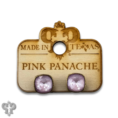 Austrian square crystal post earring, 10mm