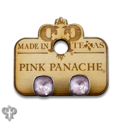 Austrian square crystal post earring, 10mm