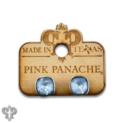 Austrian square crystal post earring, 10mm