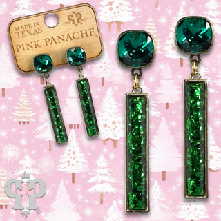 Glitter bar earring with Austrian crystal