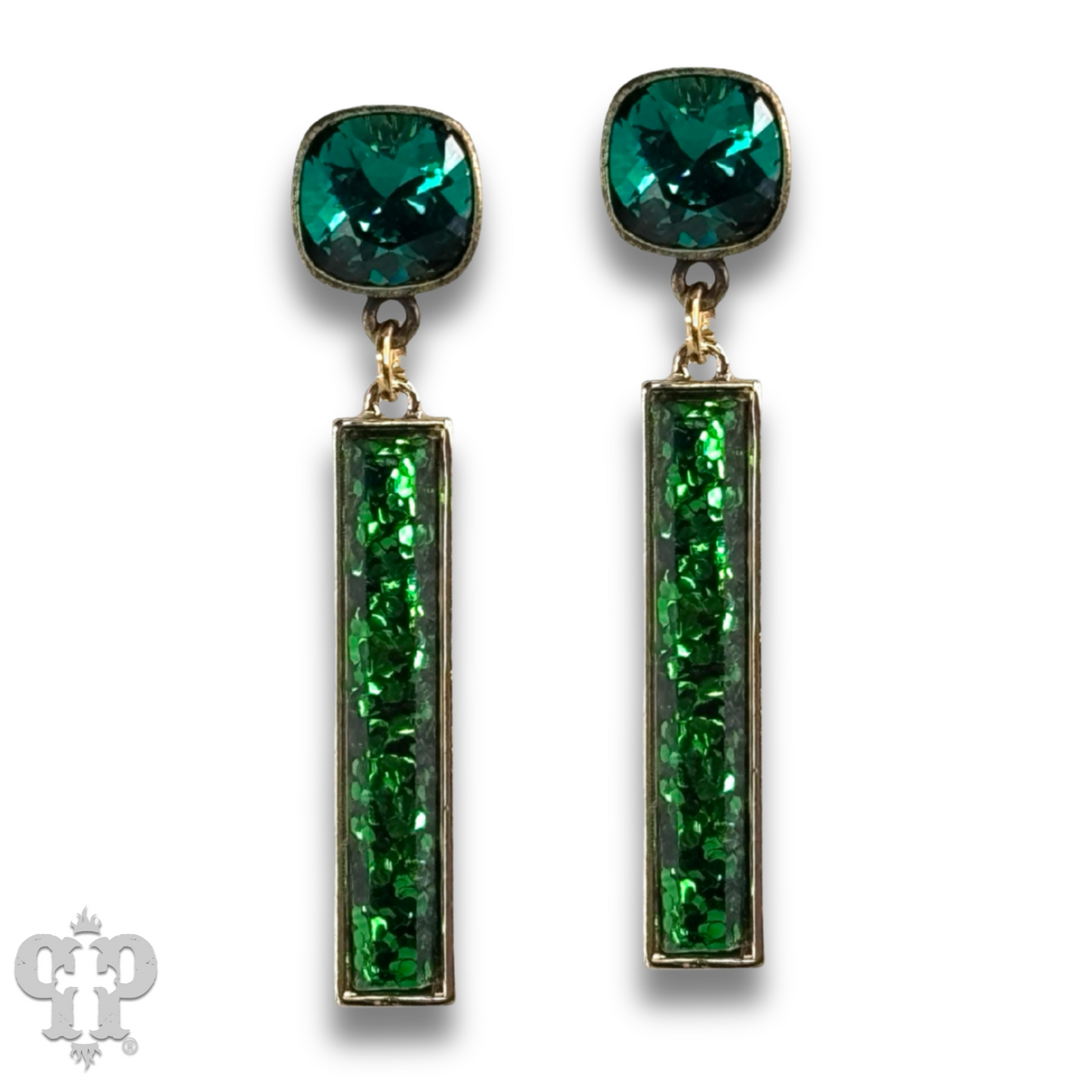 Glitter bar earring with Austrian crystal