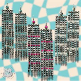 Western burnished pearl bead chandelier earring