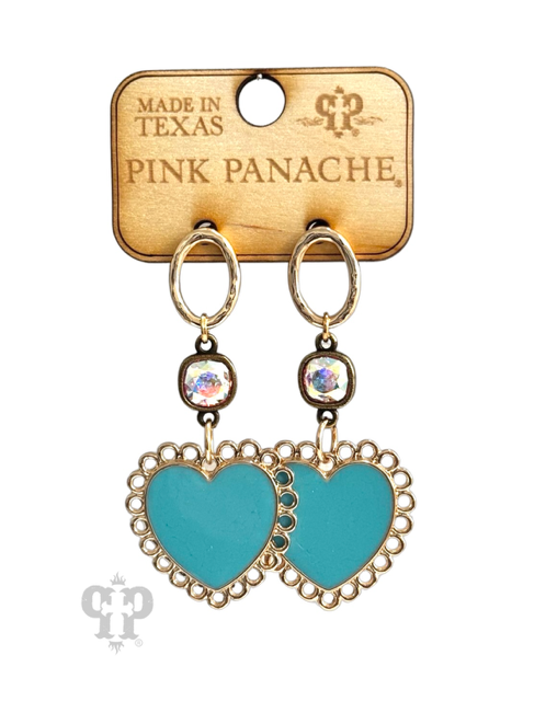 Enamel heart earring with Austrian crystal