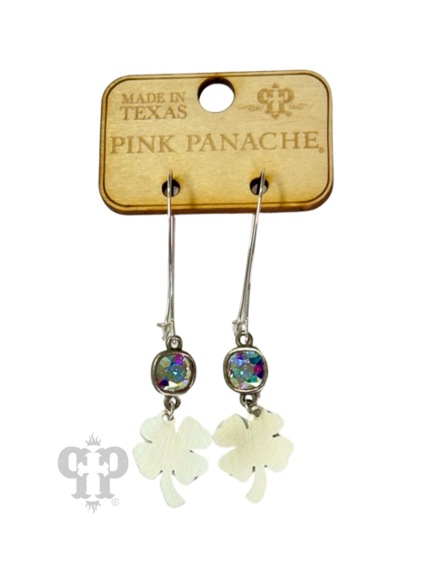 Clover charm earring with Austrian crystal