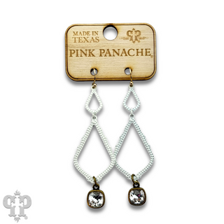 White double diamond teardrop, Austrian crystal earring