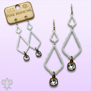 White double diamond teardrop, Austrian crystal earring