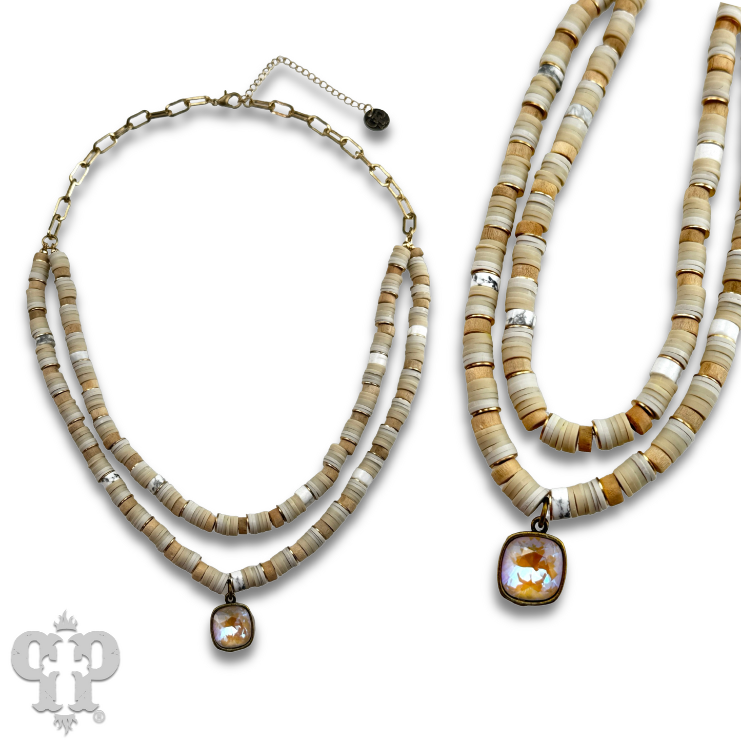 Double strand multi-color necklace, Austrian crystal, last call
