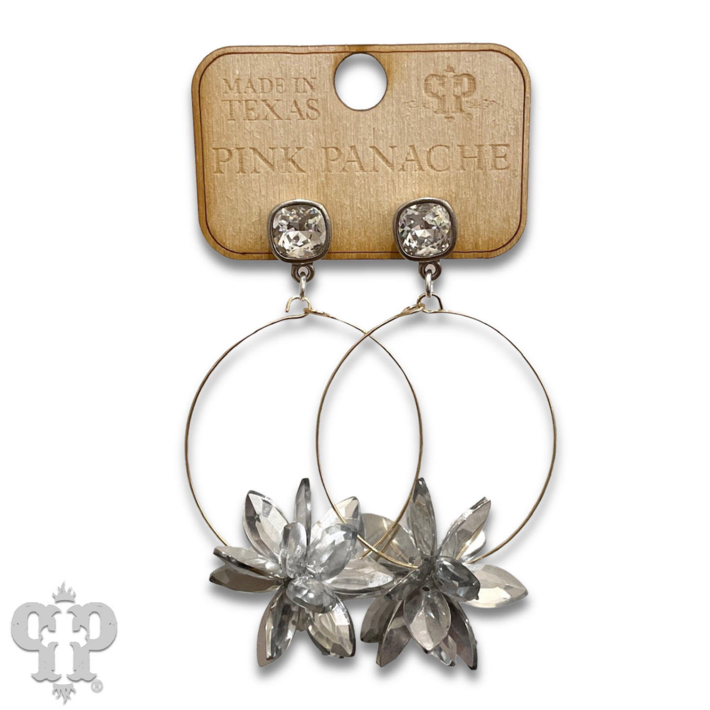 Crystal flower with Austrian crystal earring, last call