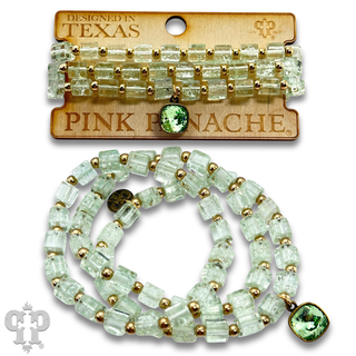 Square crystal bead bracelet set, Austrian crystal