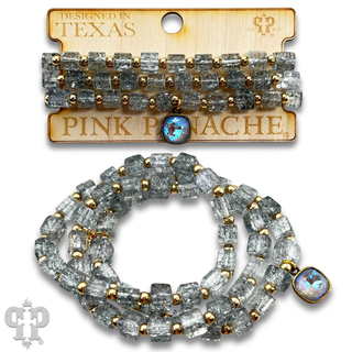 Square crystal bead bracelet set, Austrian crystal