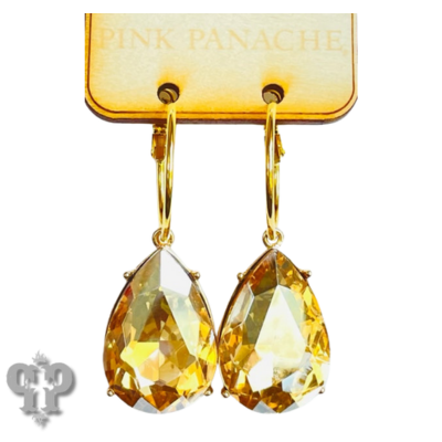Large teardrop rhinestone charm earring
