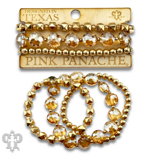 Gold and champagne bead bracelet