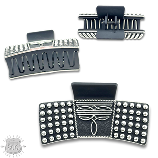 Boot stitch western style hair claw