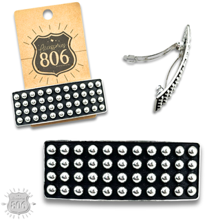 Western style hair clip with raised beads