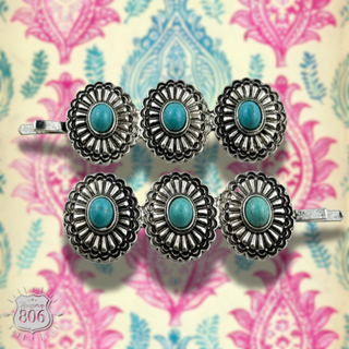 Western turquoise bobby hair pin