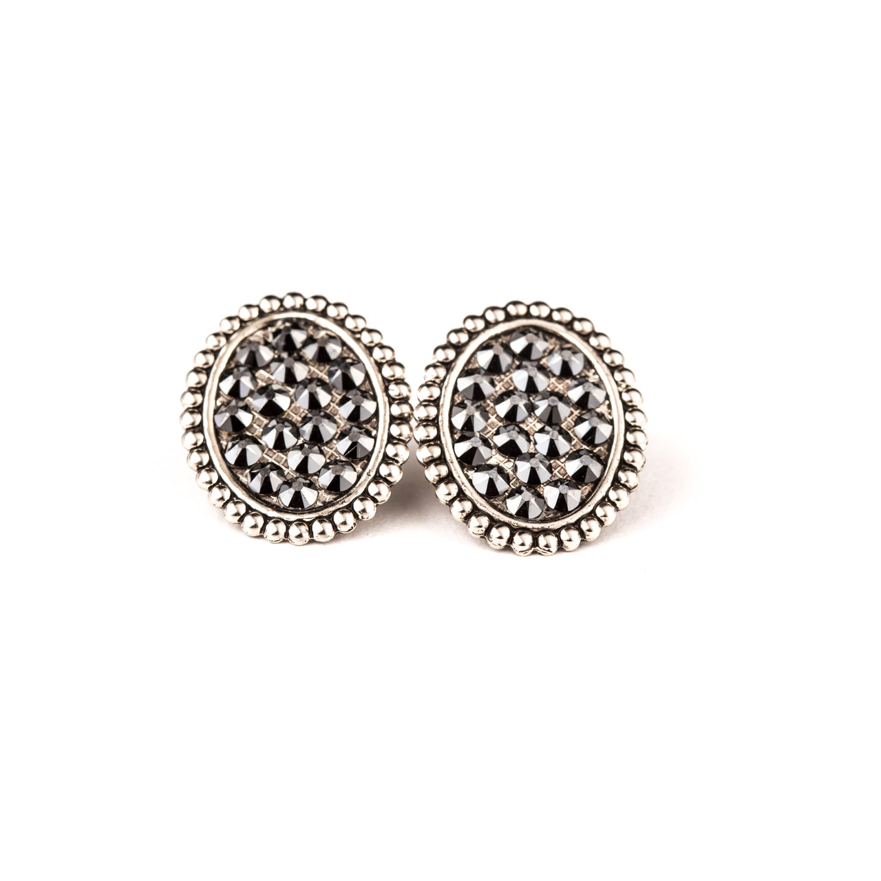 Crystal mini oval post earring