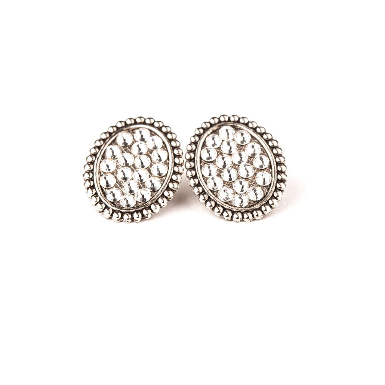 Crystal mini oval post earring
