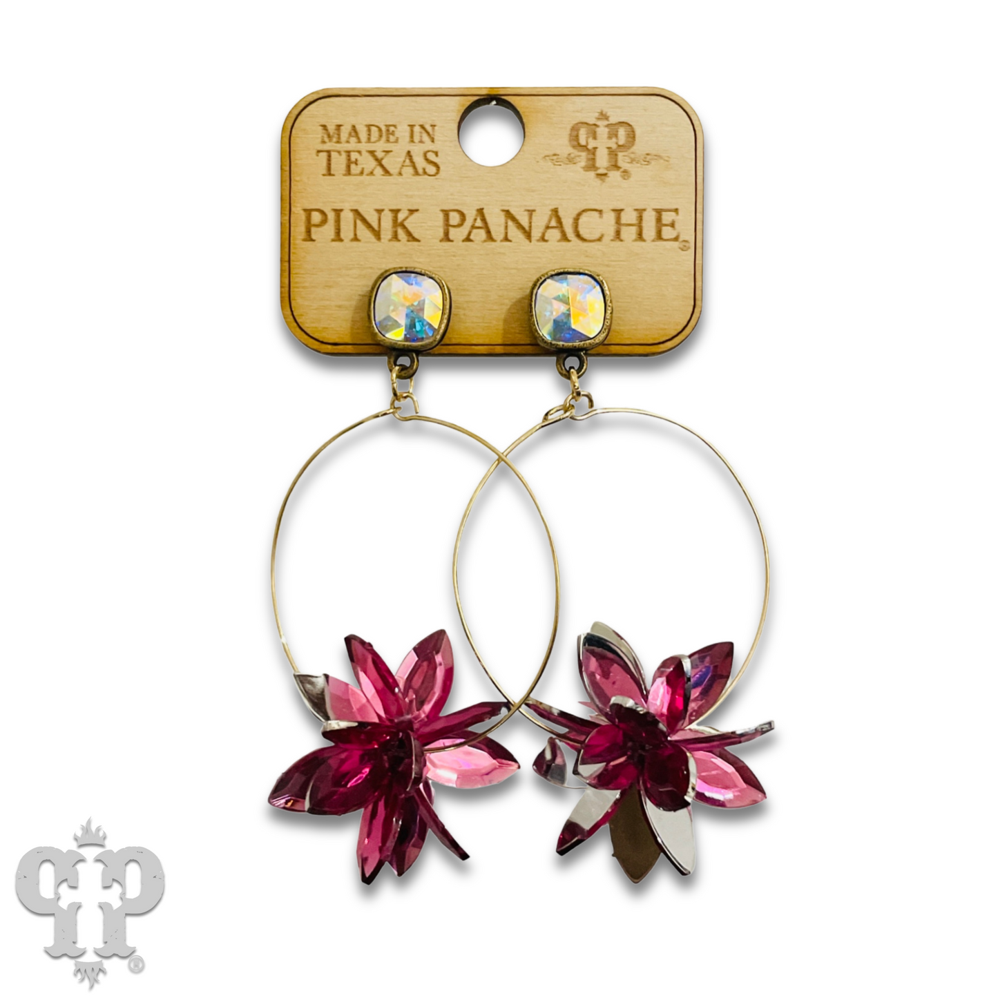 Crystal flower with Austrian crystal earring, last call