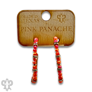 Orange bead hoop earring