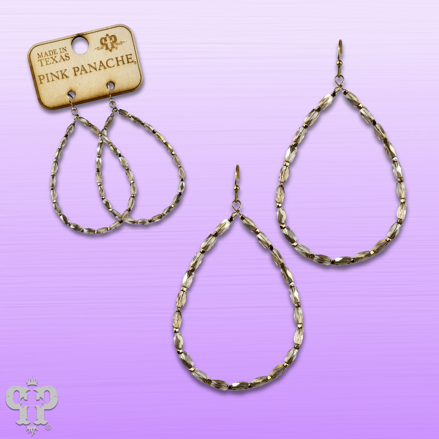 Faceted tube bead teardrop earring, last call